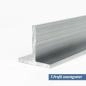 Mobile Preview: Aluminium T-Profil 40x40x2 mm unetgratet
