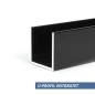 Mobile Preview: U-Profil Pulverbeschichtet schwarz entgratet 20x20x20x1-5mm