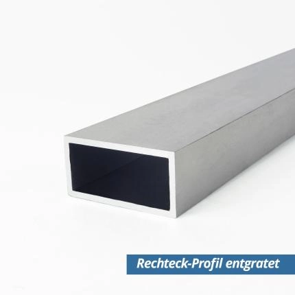 Preview: Aluminium Rechteckprofil 100x50x2 mm entgratet