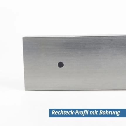 Preview: Aluminium Rechteckprofil 100x50x2 mm Bohrung