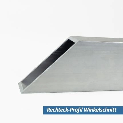 Preview: Rechteckprofil (Rechteckrohr) aus Aluminium 30x15x2mm Winkelschnitt