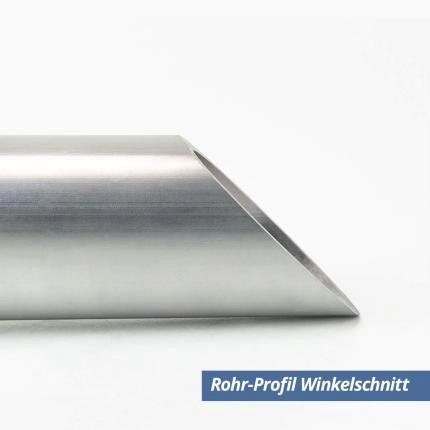 Preview: Rohr Profil aus Aluminium 50x2mm Winkelschnitt