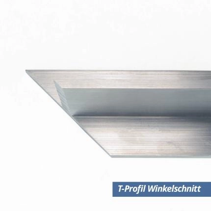 Preview: Aluminium T-Profil 15x15x2 mm Winkelschnitt