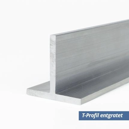 Preview: Aluminium T-Profil 15x15x2 mm entgratet