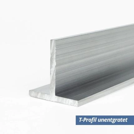 Preview: Aluminium T-Profil 40x40x2 mm unetgratet