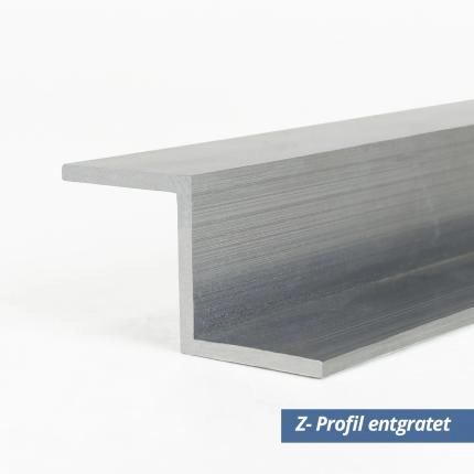 Preview: Z-Profil aus Aluminium 15x15x15mm in 2mm Stärke entgratet