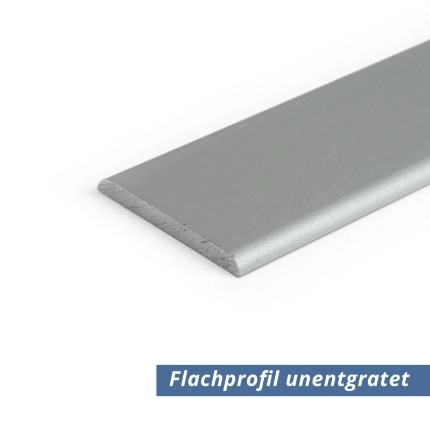 Preview: Flach Profil Eloxiert 30x1.5 mm abgerundet unentgratet