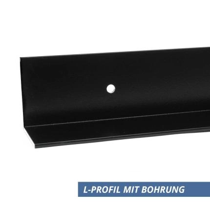 Preview: L-Profil Pulverbeschichtet schwarz Bohrung 25x25x1-5-mm