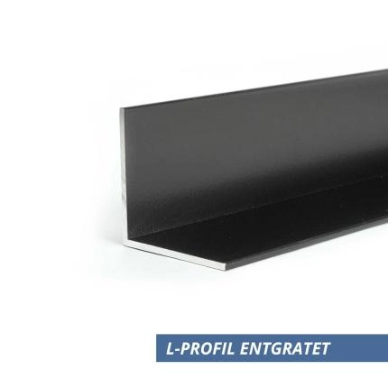 Preview: Alu L Profil Winkelleiste 40x40x3-mm-schwarz-entgratet
