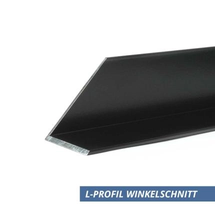 Preview: Alu L Profil Winkelleiste 40x40x3-mm-schwarz Winkelschnitt