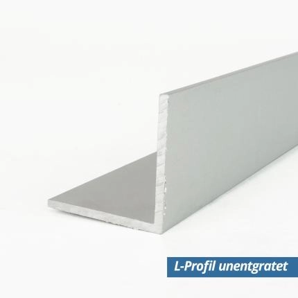 Preview: Alu L Profil Winkelleiste 60x20x2 mm Eloxiert unentgratet