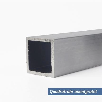 Preview: Quadratrohr aus Aluminium 80x80mm in 2mm Stärke unentgratet