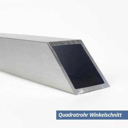 Preview: Quadratrohr aus Aluminium 30x30mm in 3mm Stärke Winkelschnitt