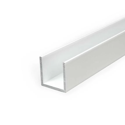 Preview: Aluminium U Profil 12x12x12x2 mm weiß