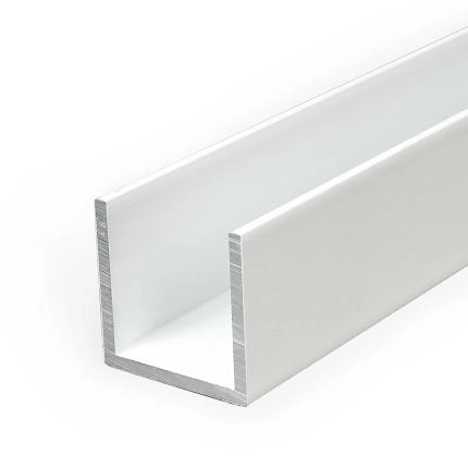 Preview: Aluminium U Profil 30x30x30x2 mm Weiß