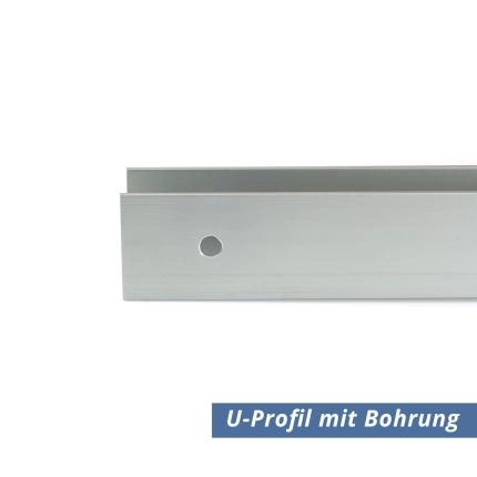 Preview: Bohrung U-Profil aus Aluminium eloxiert in 20x40x20x2 mm