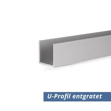 Preview: U-Profil aus Aluminium 30x30x30x2 mm Eloxiert - entgratet