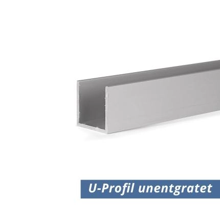Preview: U-Profil aus Aluminium eloxiert in 20x40x20x2 mm unsaubere Kante