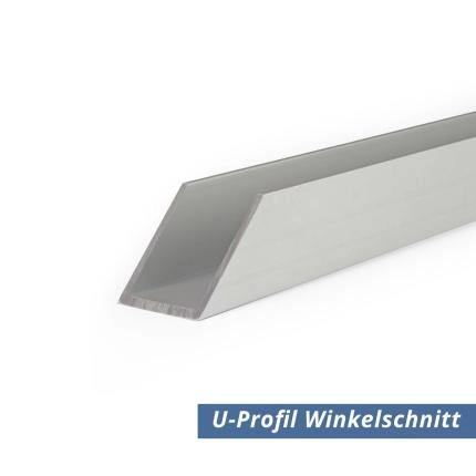 Preview: U-Profil aus Aluminium 25x25x25x2 mm Eloxiert - Winkelschnitt
