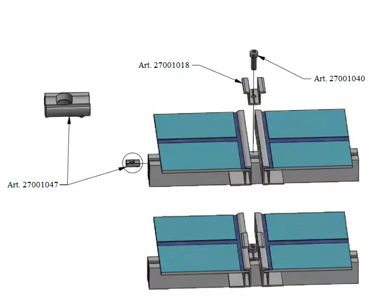 Solarmodul-Klemmen mit Innensechskant-Kopfschrauben, Federscheibe und  Schiebermutter, Solar-Mittelklemme für Solarmodul-Montage, 4 Sets