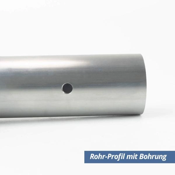 Rohr Profil aus Aluminium 16x2mm Bohrung